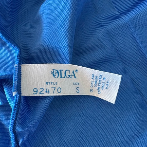 Vintage Olga Nightgown with Puff Sleeves in Royal Blue - Picture 6 of 7